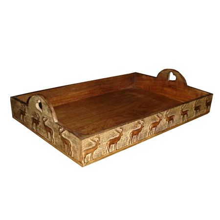 Naturehome Nh-E Vassoio Legno Rovere - 55x36x5cm Vassoio in Legno Massello  in Campagna Stile Decorazione Vassoio Legno Vassoio Colazione Elegante  Piatto di Portata Rettangolare con Rendere il Manico : : Casa e